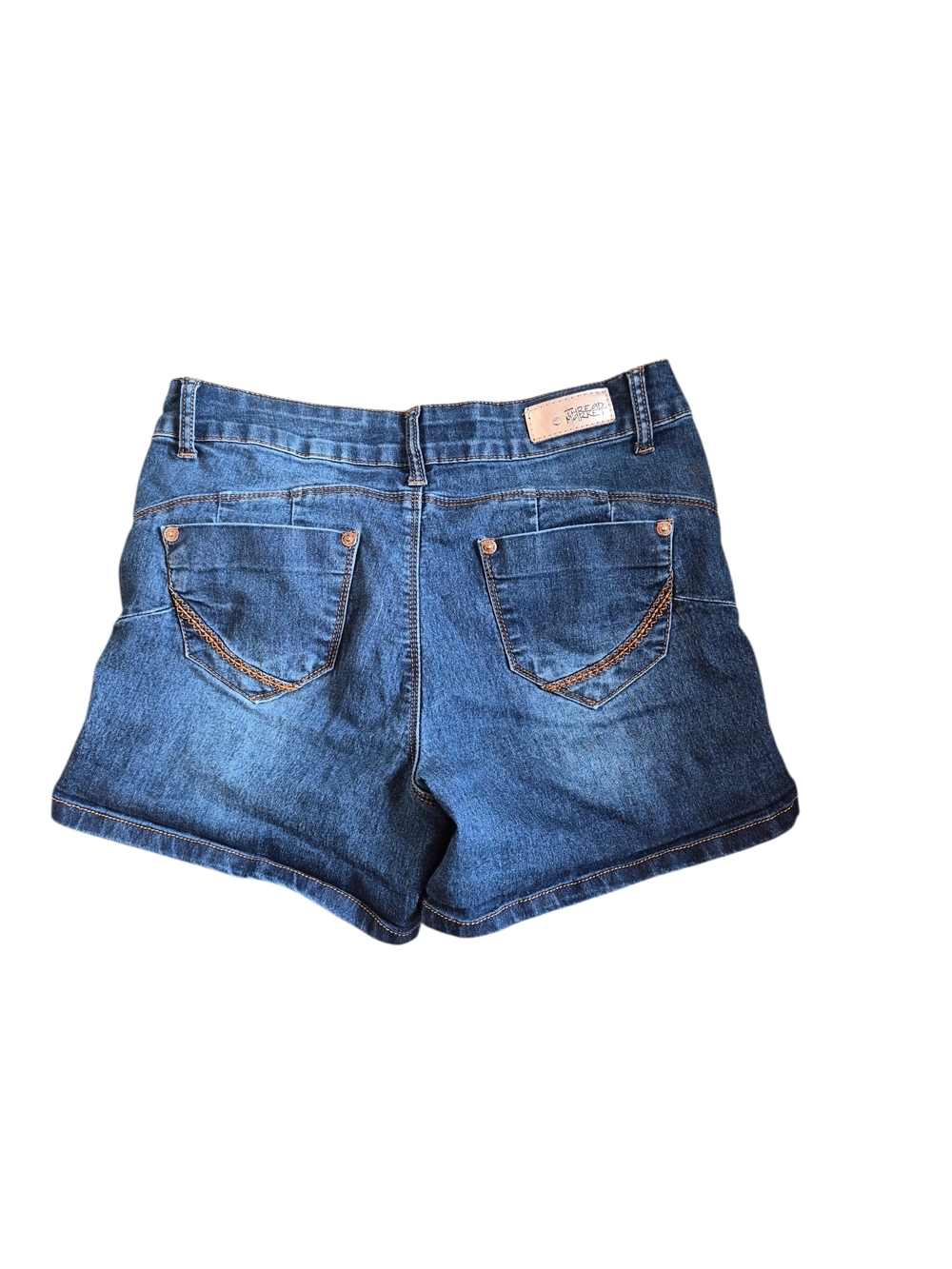 Love My Booty Mid-Blue Denim Jean Shorts with Back Pocket Detail